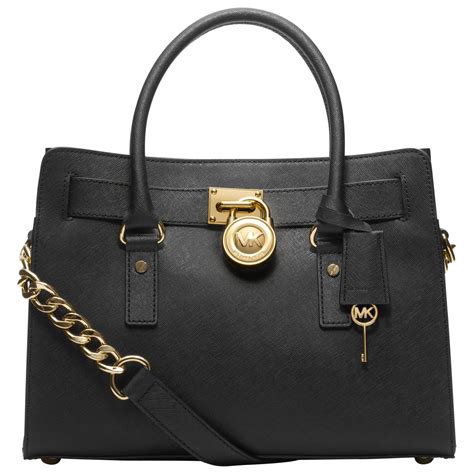 black leather michael kors handbag|michael kors satchel handbags black.